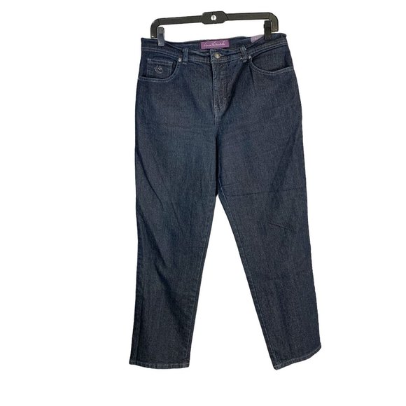 Gloria Vanderbilt Amanda Womens Blue Denim Stretch Straight Leg Ankle Jeans Sz12 - Picture 1 of 7